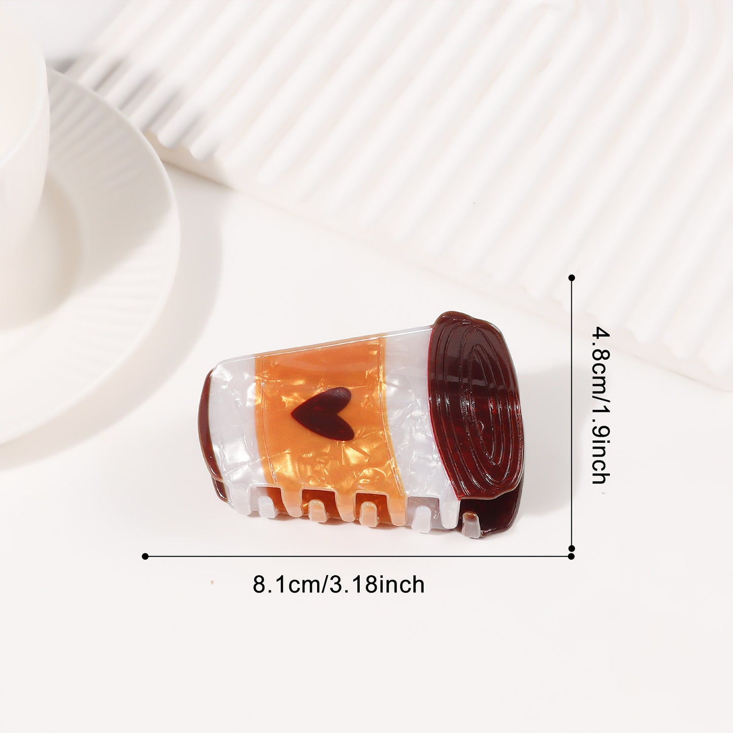 Croissant Coffee Hair Clip Shark Clip