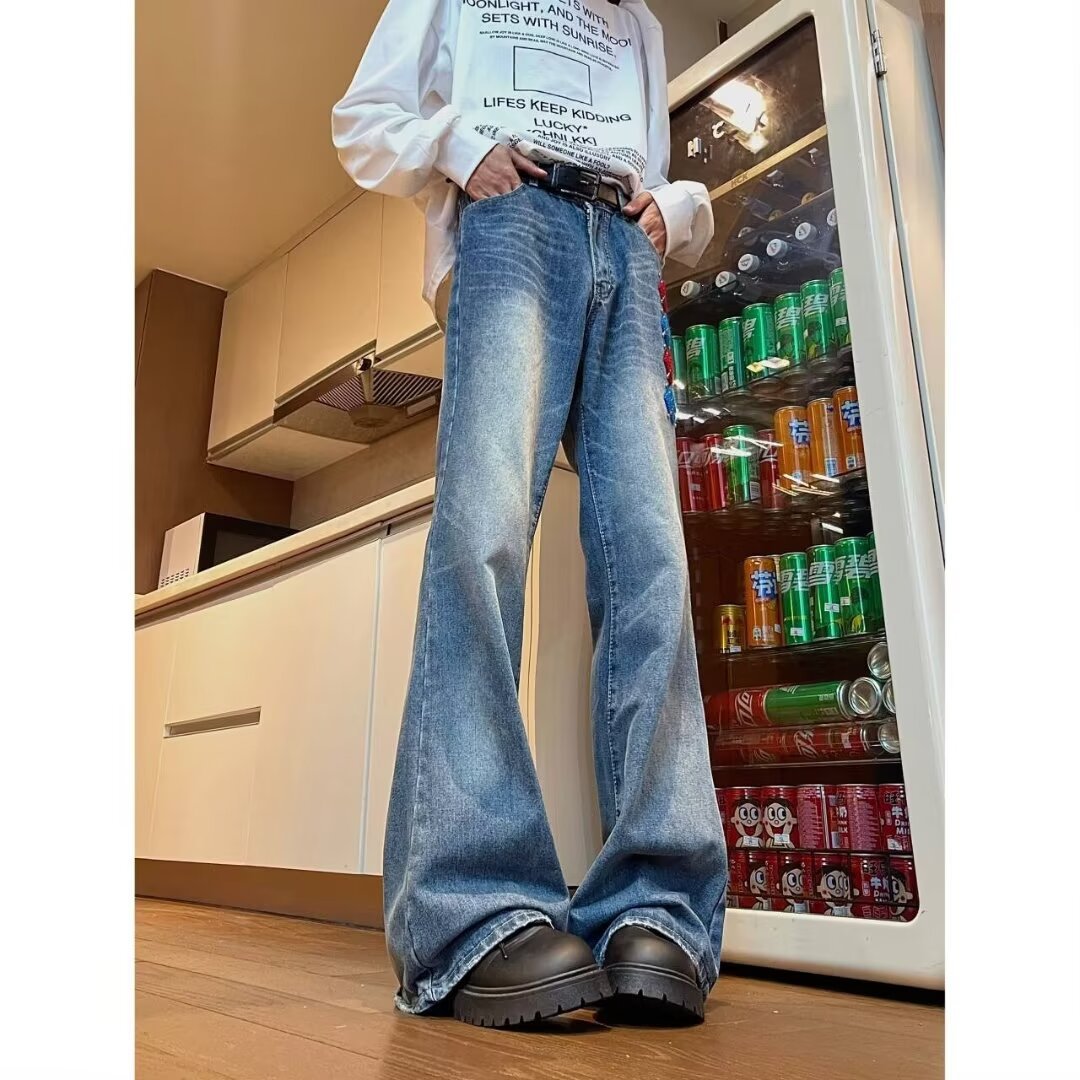 American-style Retro Washed Design Towel Embroidered Skinny Jeans For Women