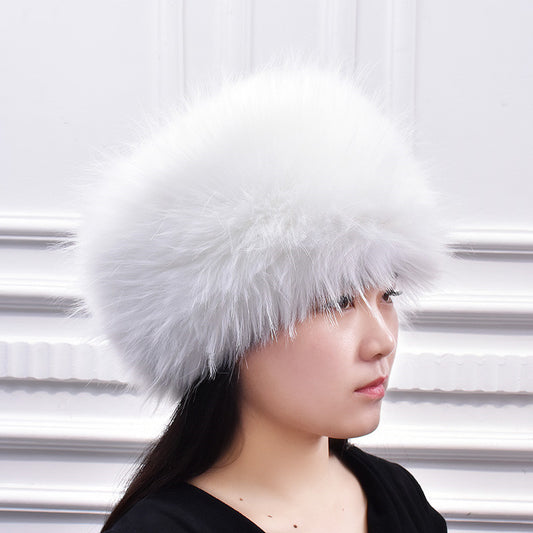 Women's Fashionable All-Match Hat, Northeast Ethnic Style Artificial Wool Hat, Winter