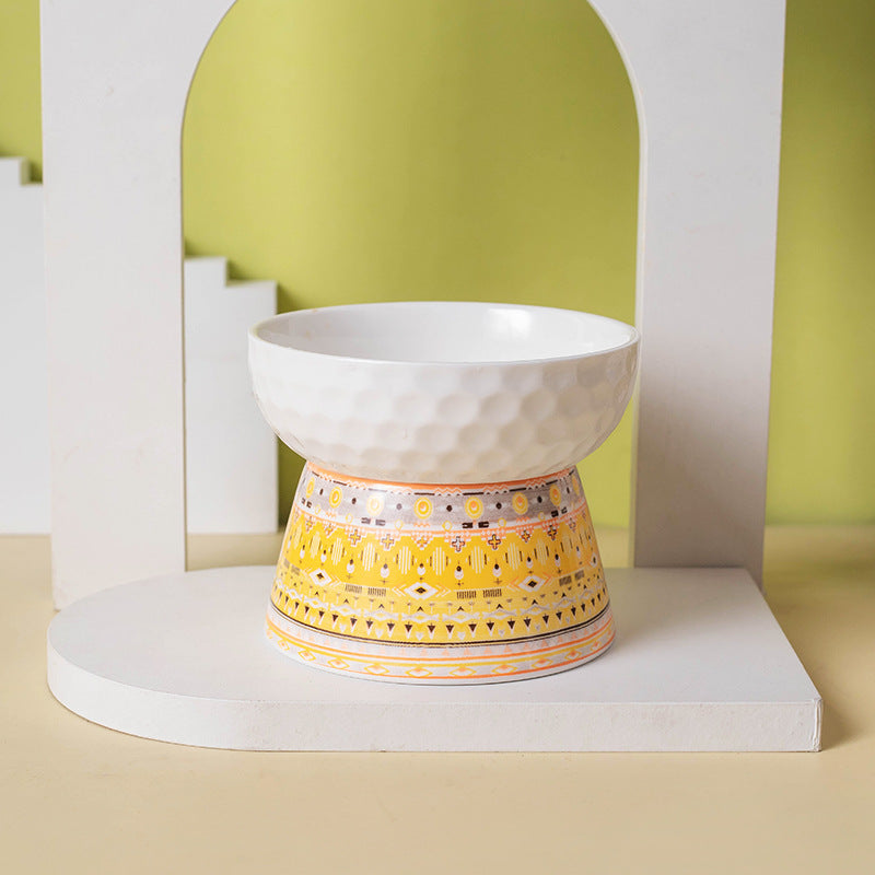 Pet Ceramic High Foot Protective Cervical Bowl