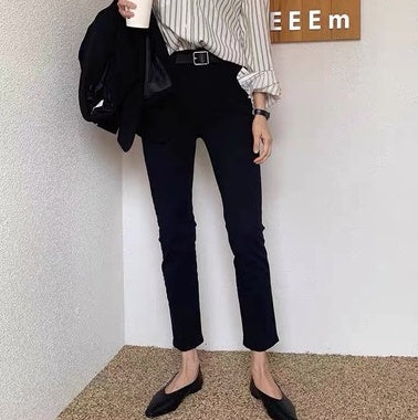 Korean Version Of The High-waisted Thin Wild Loose Nine-point Wide-leg Cigarette Pants