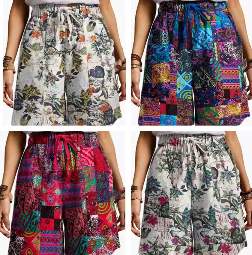 Women's Loose Printed Casual Shorts