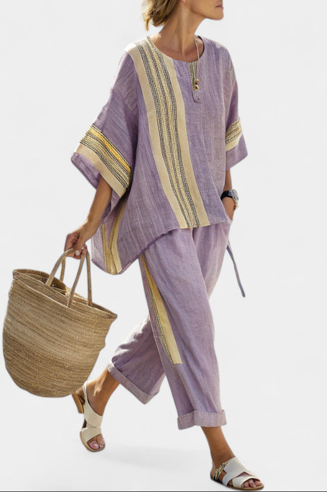 Plus-size Loose Casual Women's Beach Two-piece Set