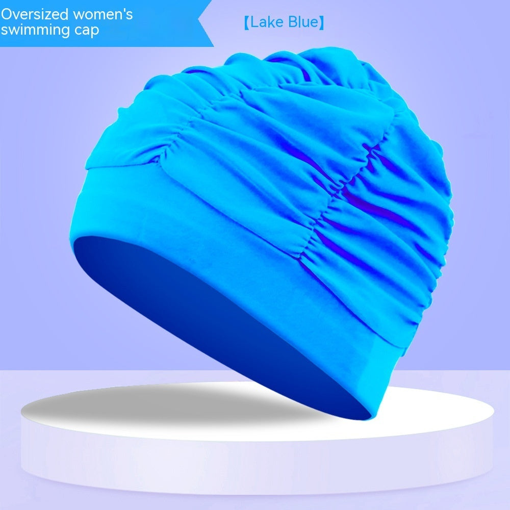 Women's Swimming Cap Pleated Plus-sized