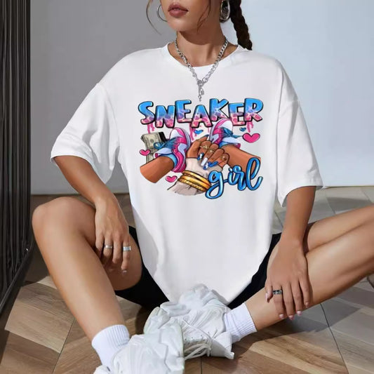 Summer Pattern Letter Print Short-sleeve T-shirt Top