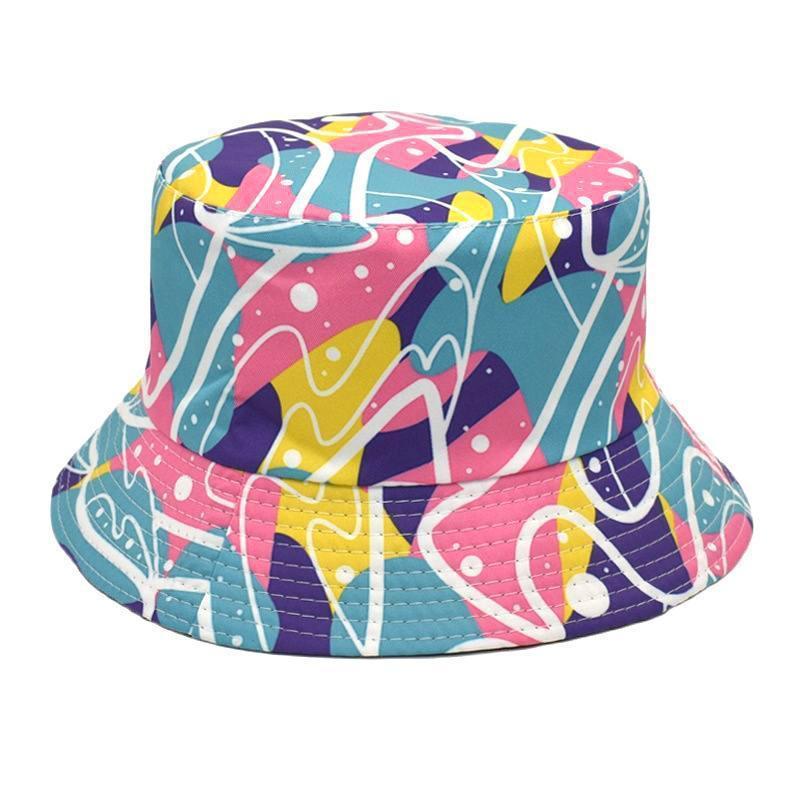 Spring Summer Heart Print Reversible Bucket Hat