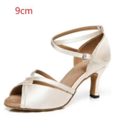 Latin Dance Shoes Soft Bottom Women's Adult Seamless Heel Wrapped High