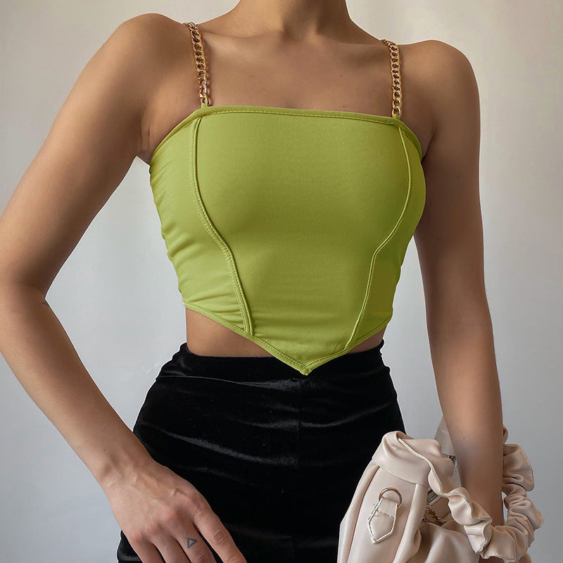Women's Chain Sling Off-Shoulder Top