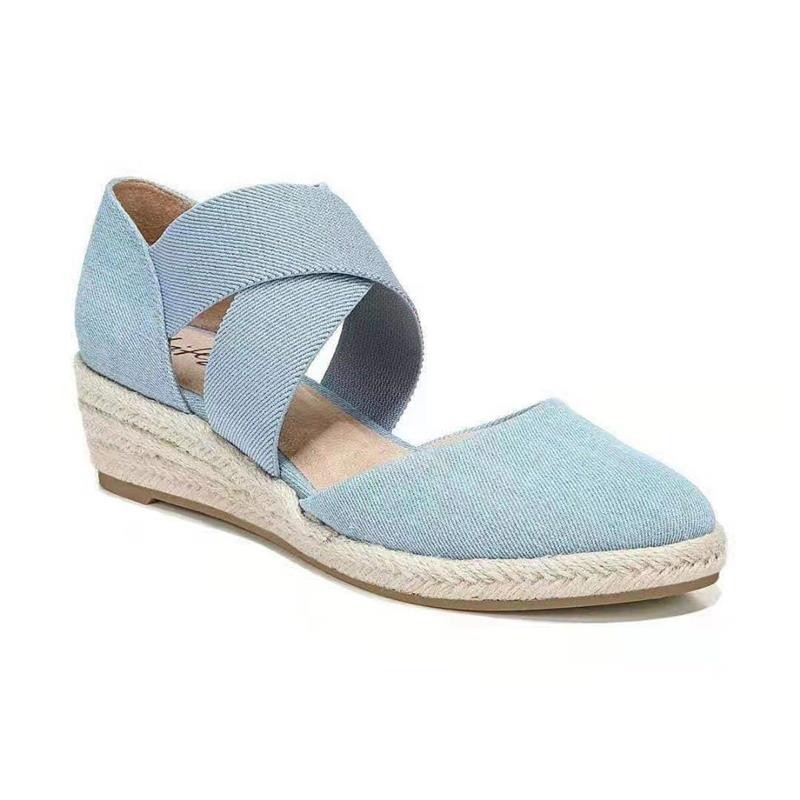 Women's Casual Slope Heel Hollow Roman Single Shoes