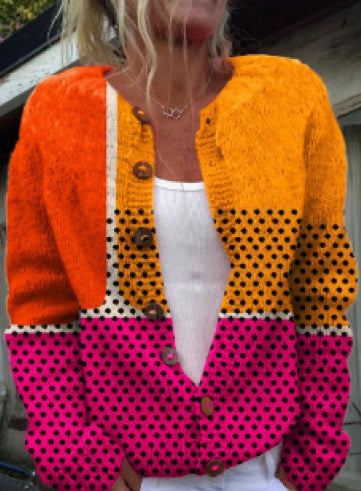 New Geometric 3D Digital Printing Cardigan Sweater
