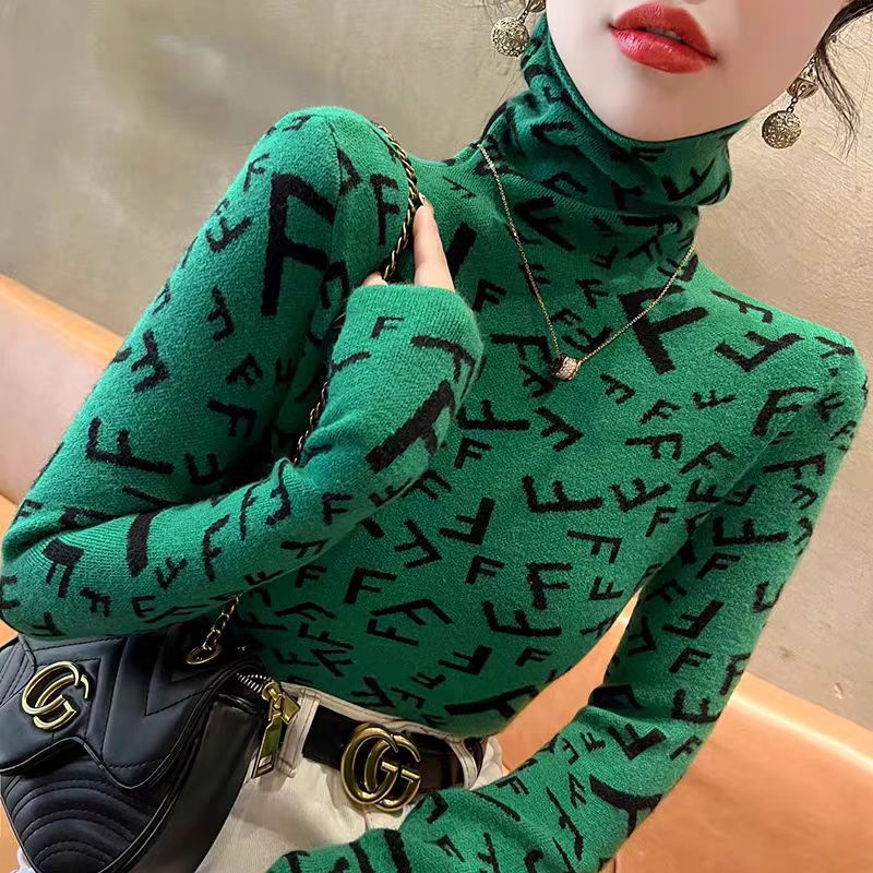 Turtleneck Sweater AutumnWinter Womens Slim-Fit Top
