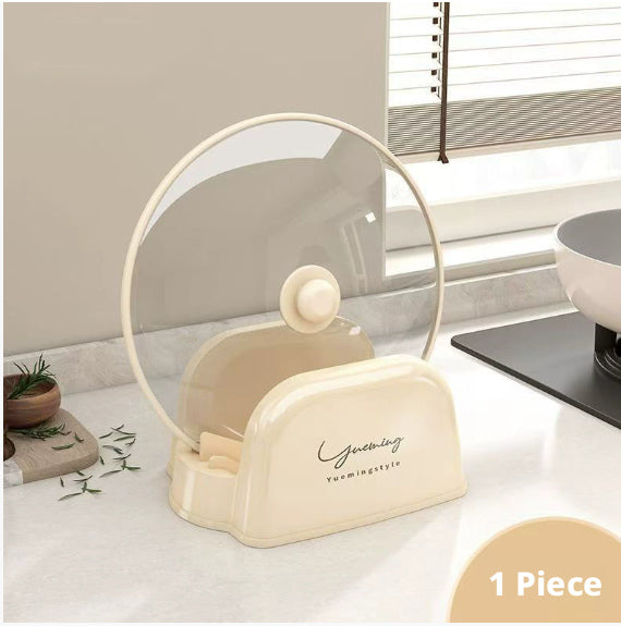 Pot lid rack-cream style-green-PP material-1 piece