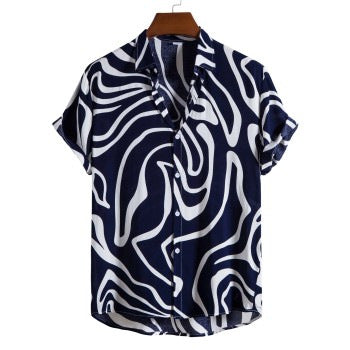 Men's Summer Loose V-neck Short-sleeved Shirt