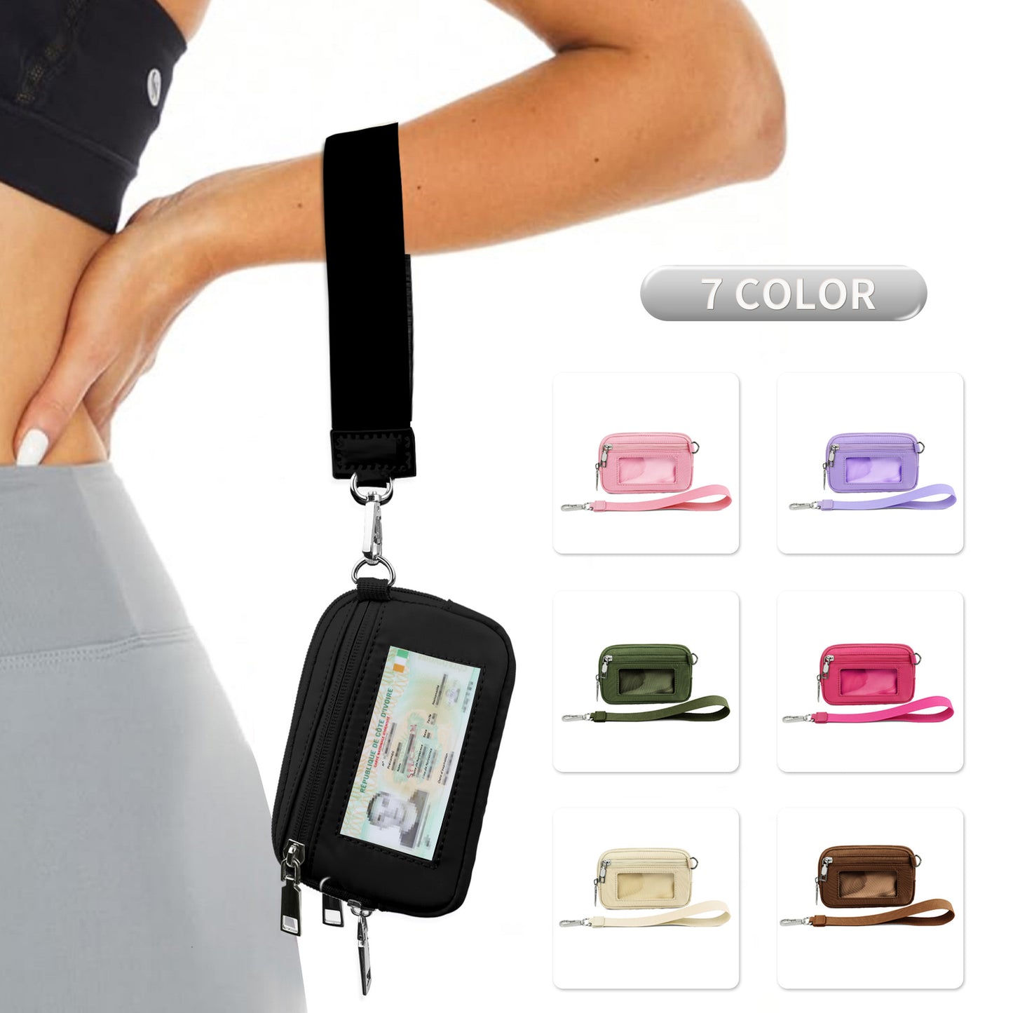 Transparent PVC Card Bag Wrist Bag Portable Bank Card Change Purse