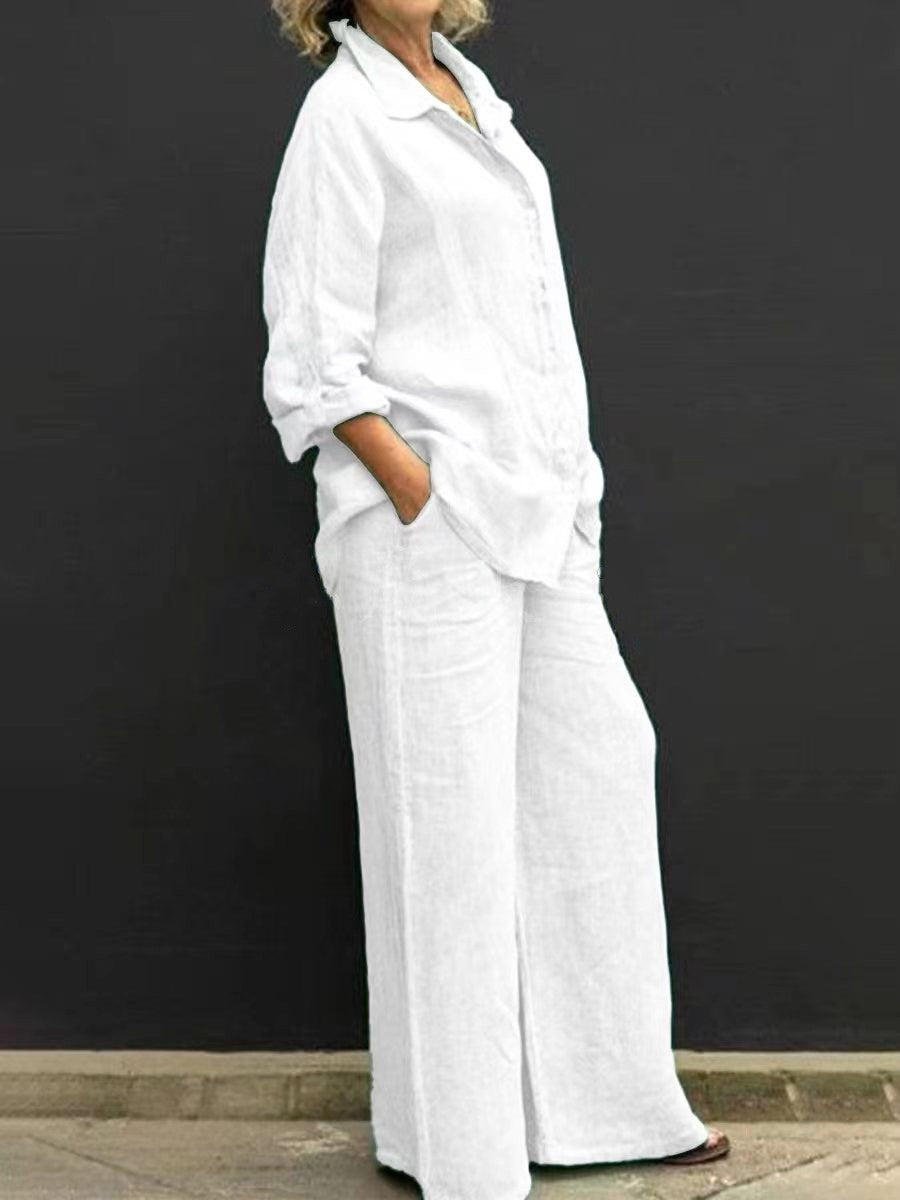 New Womens Shirt Set Casual Urban Outfit