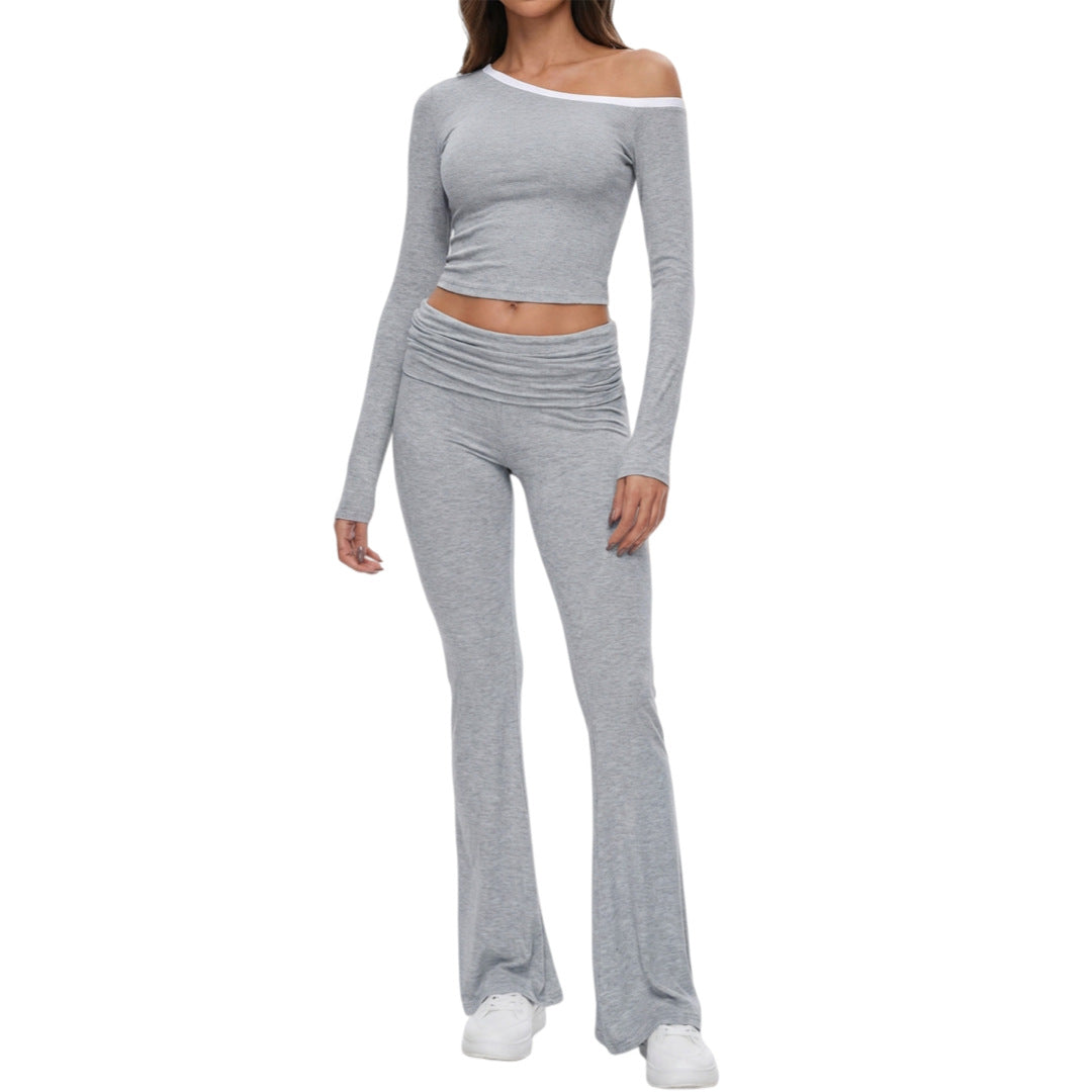 Womens Tailored High-waisted Flared Pants Set