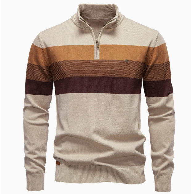 Europe And America's New Men's Chest Stand Collar Sweater