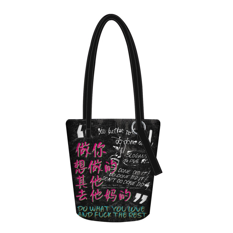 Casual Fashionable Commuter-friendly Extended Bucket-style Canvas Crossbody Bag