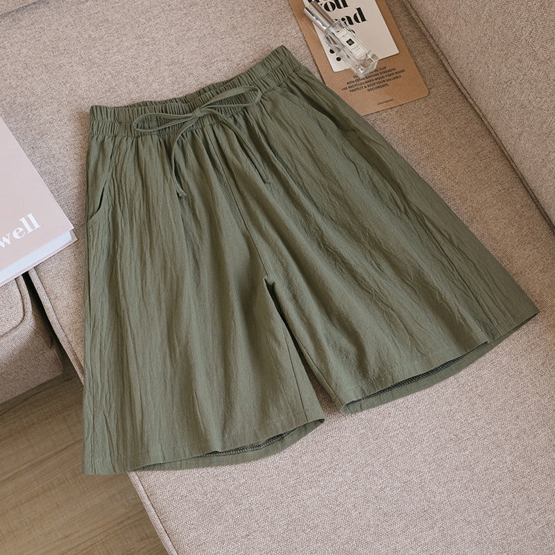 Nye løse shorts i bomuld og hør til kvinder