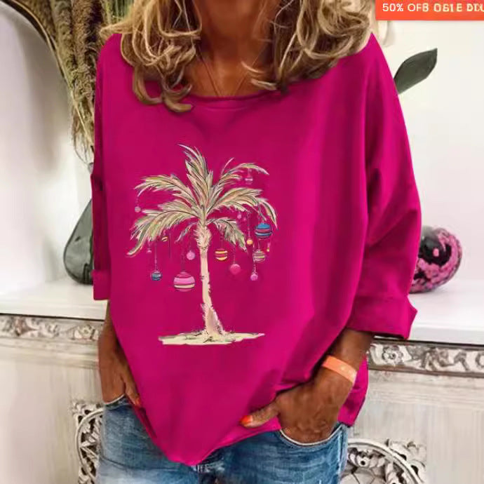 Dame tynd langærmet T-shirt med løs pasform