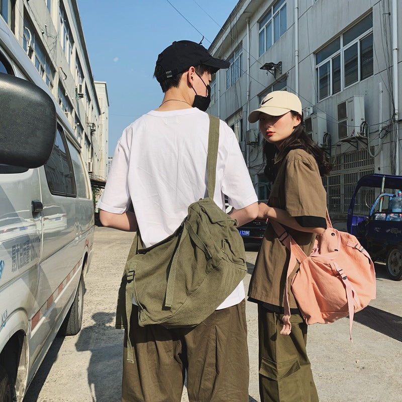 Kunstnerisk Youth Messenger Taske Skuldertaske Kvinders Plisserede Stil Koreansk Stil