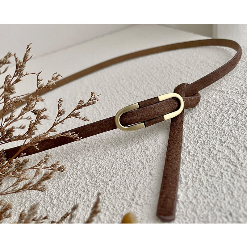 Pigskin Thin Belt Non-porous Suit Dress Decoration
