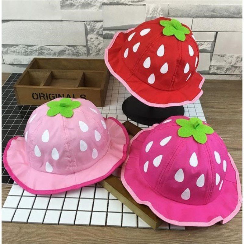 Strawberry Thin Sunhat Princess Girl Sunshade Basin Hat