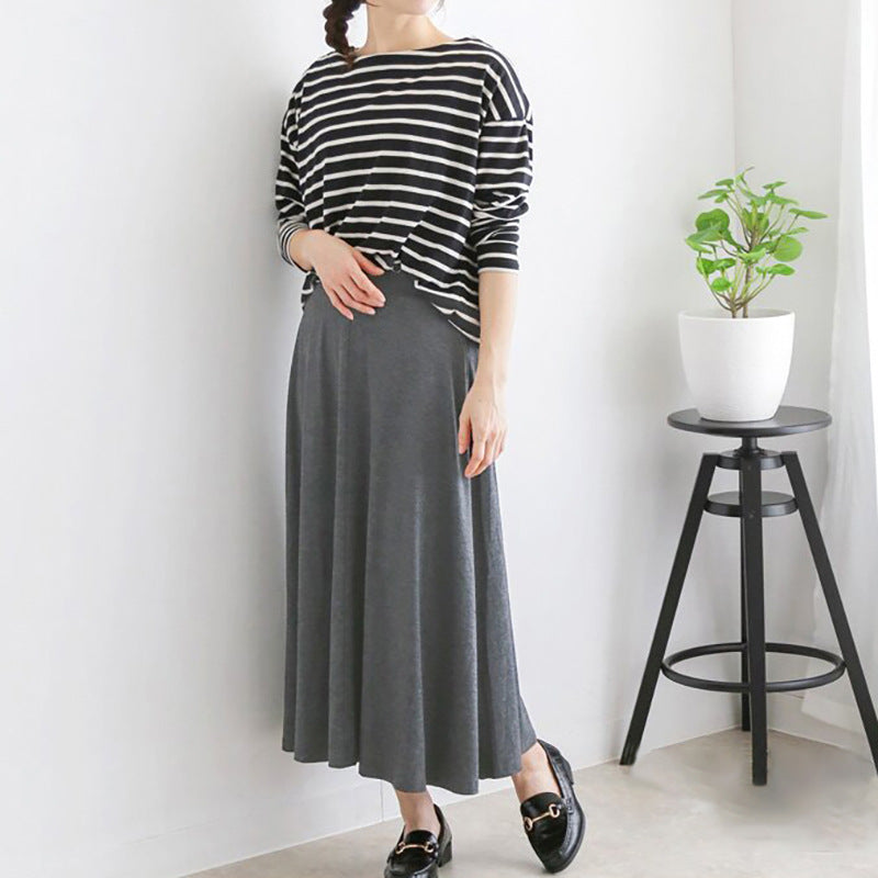 Spring And Summer Women's Large Swing Flare Skirt Long