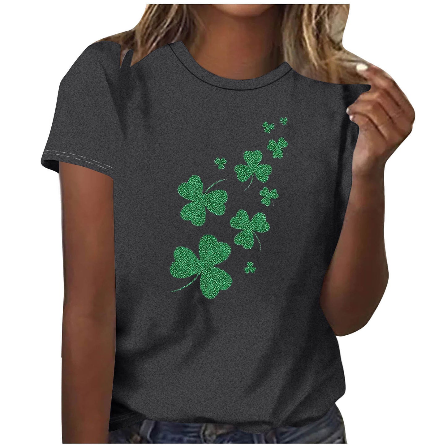 Kvinders 3D-printede løse kortærmede pullover T-shirt