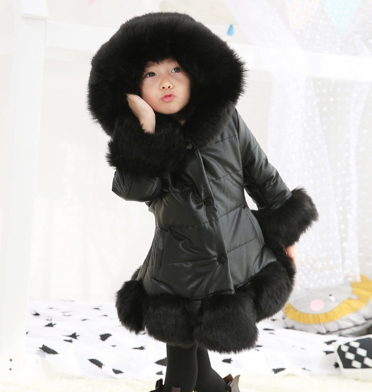 Long Thickened Hooded Children's Cotton Clothes