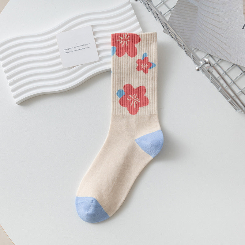 Women's Medium Length Cartoon Jacquard Socks