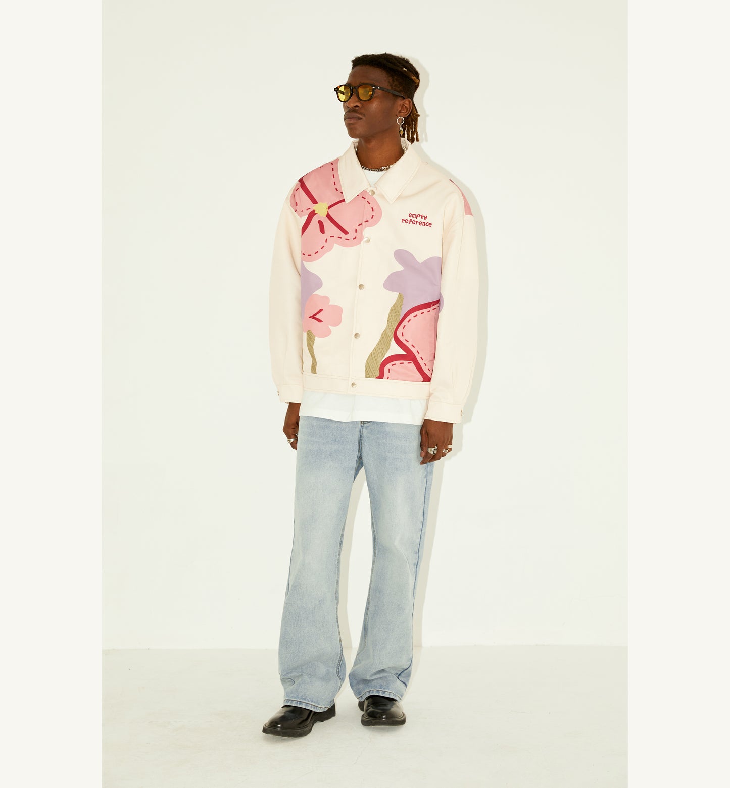 Original Spring Flowers Trend Loose Printed Jacket Coat