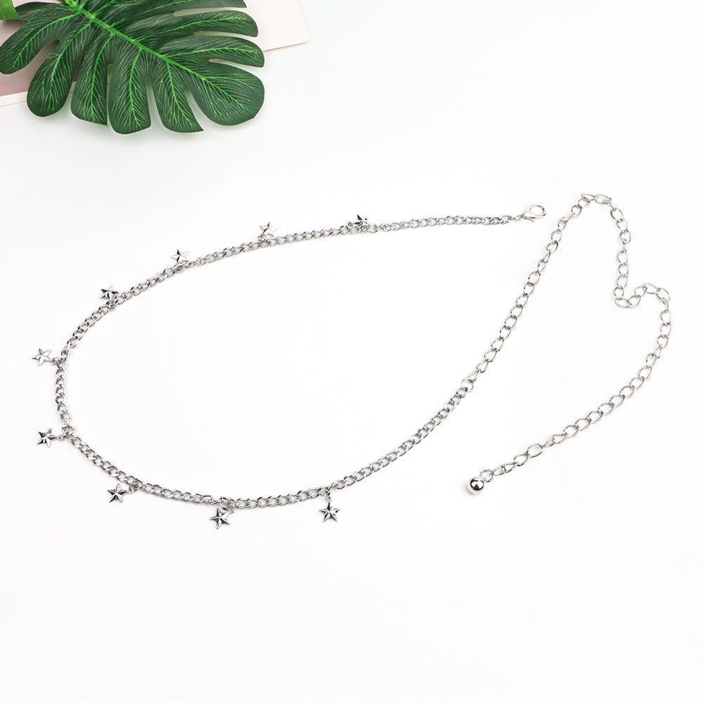 New Beautiful Ladies Waist Chain Star Moon Pendant Chain Simple And Versatile Elegant Dress Dress Evening Dress Accessories