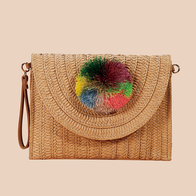Women's Fashion Straw Bag Diagonal Span