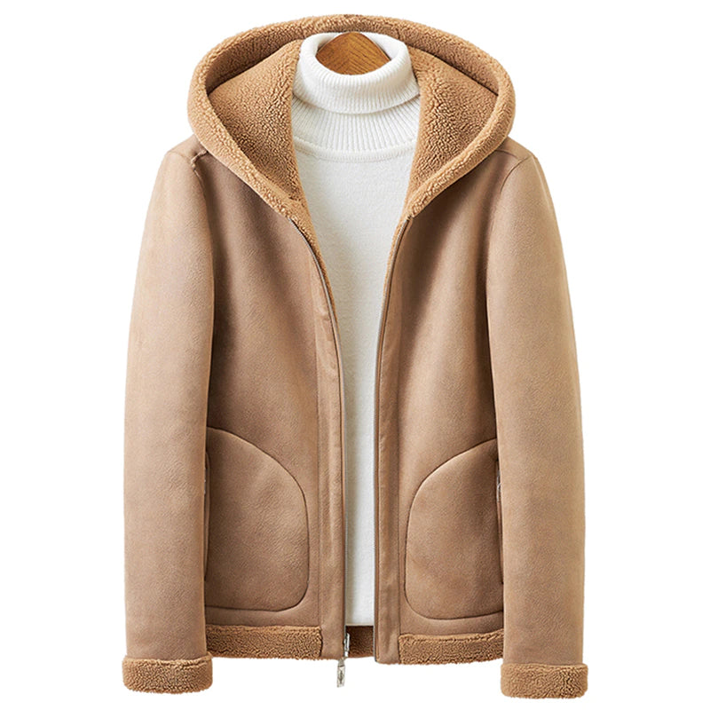 Lamb Cashmere Men's Thickened Coat Double Sided