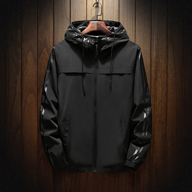Side Seam Pockets Slim-fit Zipper All-match Stock Ordinary White Casual Hooded Jacket