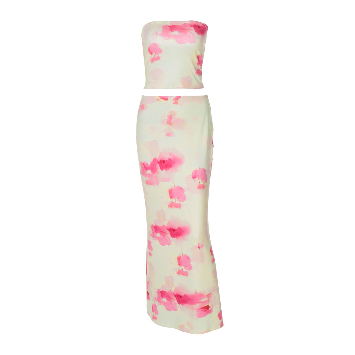 Tube Top And Figure-hugging Skirt Set