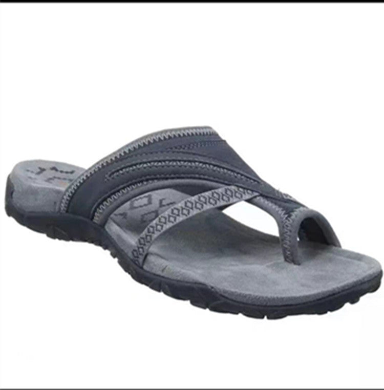 Summer Leisure Fish Mouth Slope With Cross Straps