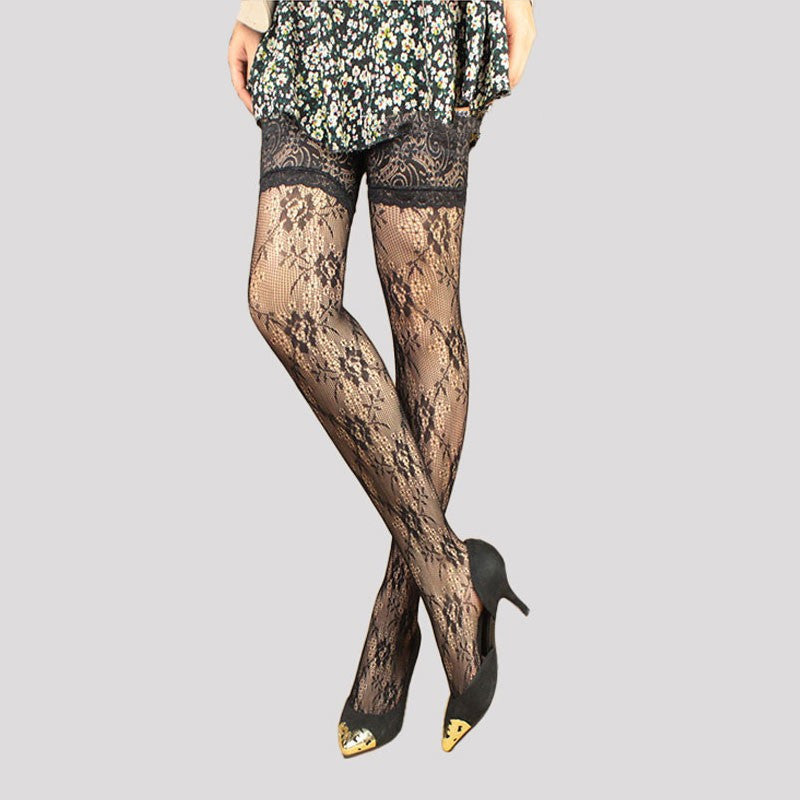 Women's Temperament Lace Knee-high Jacquard Stockings
