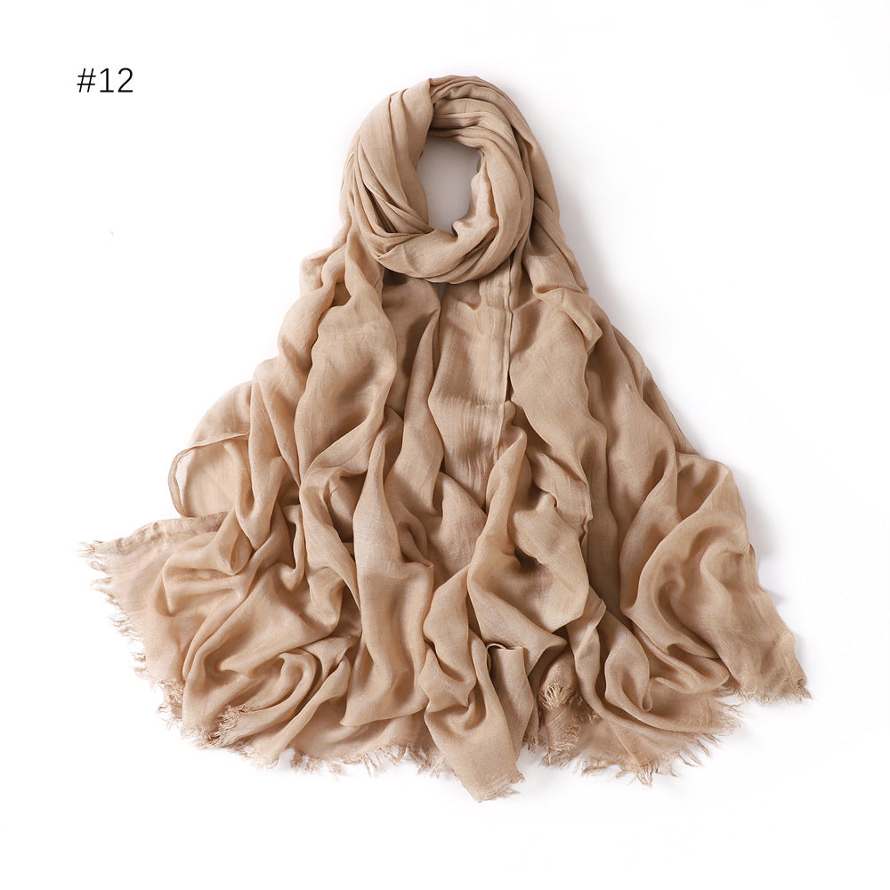 Women's Fashionable Thin Modal Monochrome Rayon Breathable Shawl Scarf