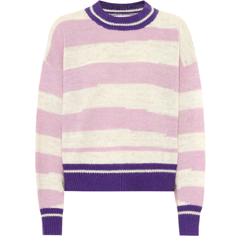 Loose Men's And Women's Irregular Striped Sweater