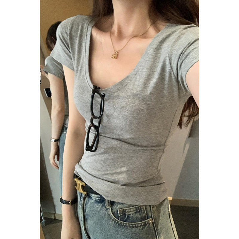 Crew-neck Slim-fit Short-sleeve T-shirt