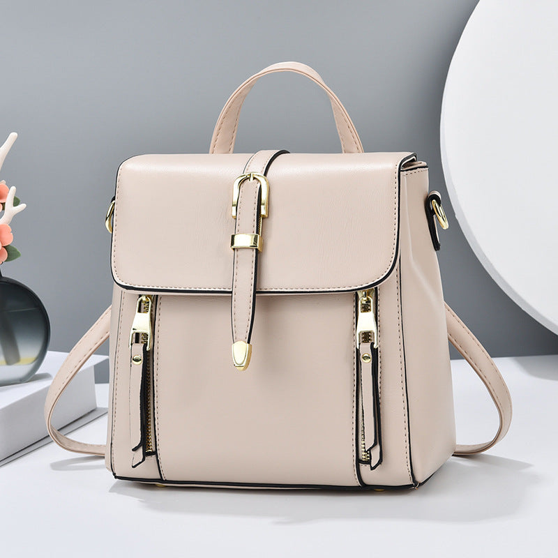 Women's Fashionable All-match Leather Lightweight Western Style Backpack