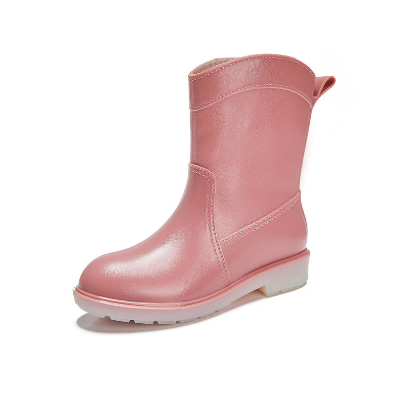 Waterproof Rubber Shoes Wear-resistant Mid-tube
