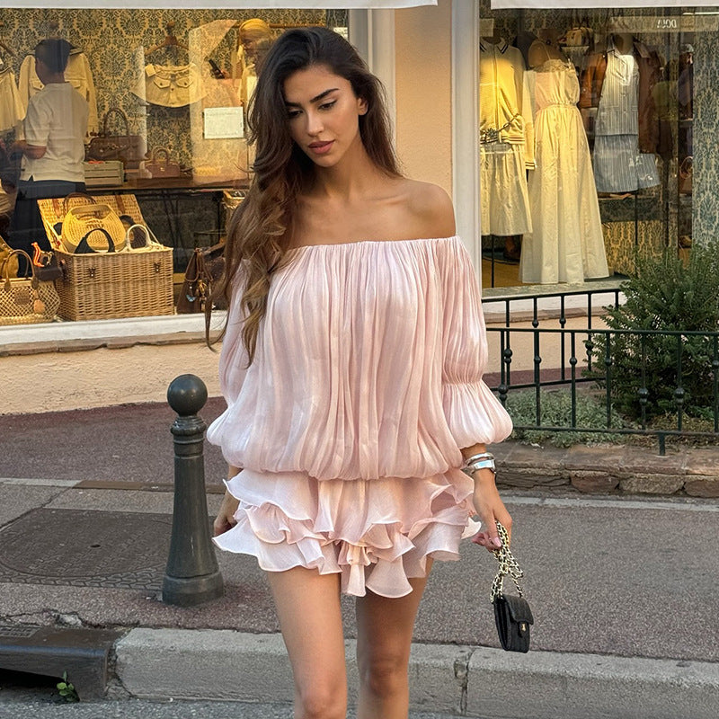 Sweet Girly Sexy Off-shoulder Mini Dress