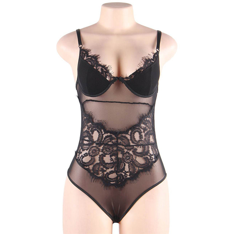 Fashion One-piece Top Sexy Lace Sling File Free Take Off