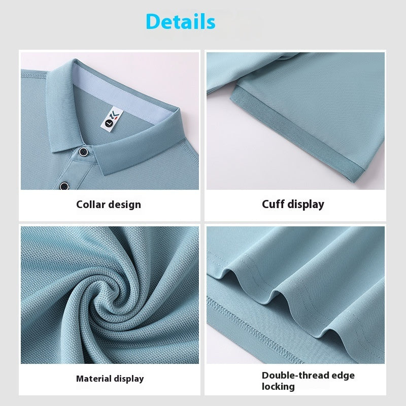 Ice Silk Polo T-shirt Thin Lapels Same Style