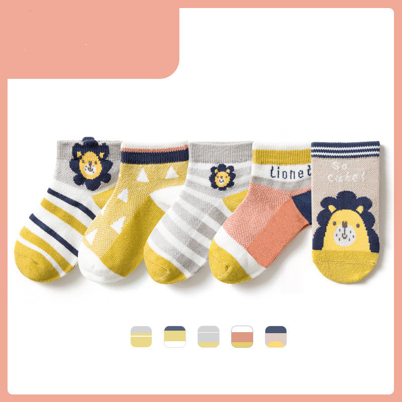 Spring And Summer New Baby's Mesh Breathable Cartoon Socks