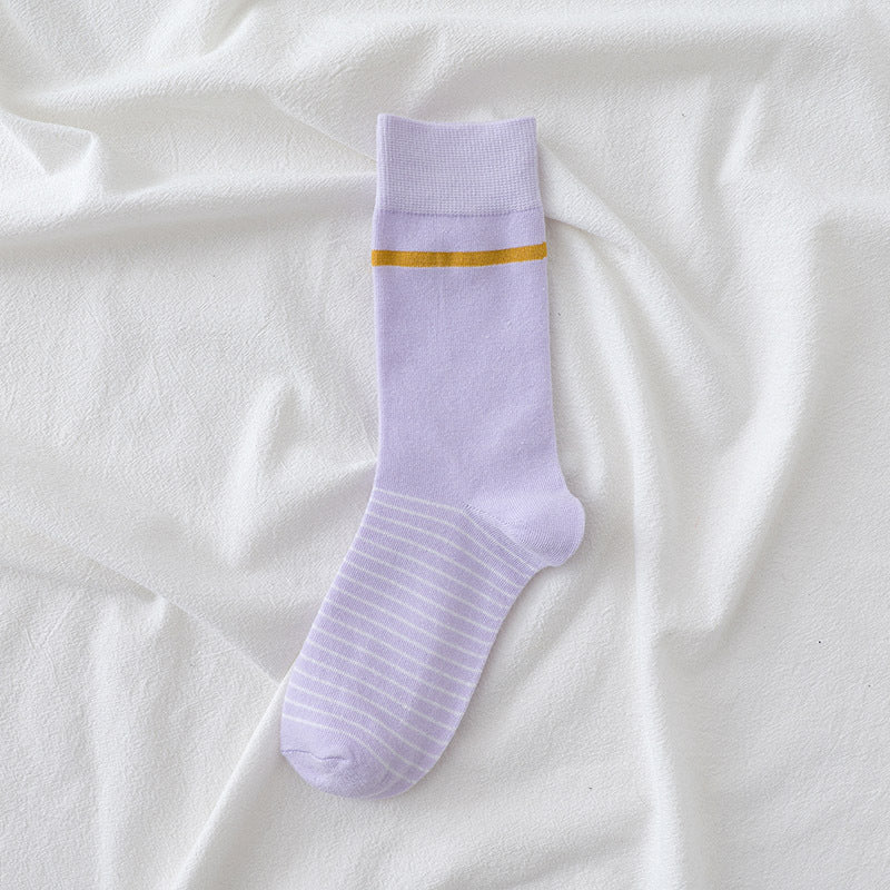 Purple-toned Womens Mid-calf Socks A Lightweight