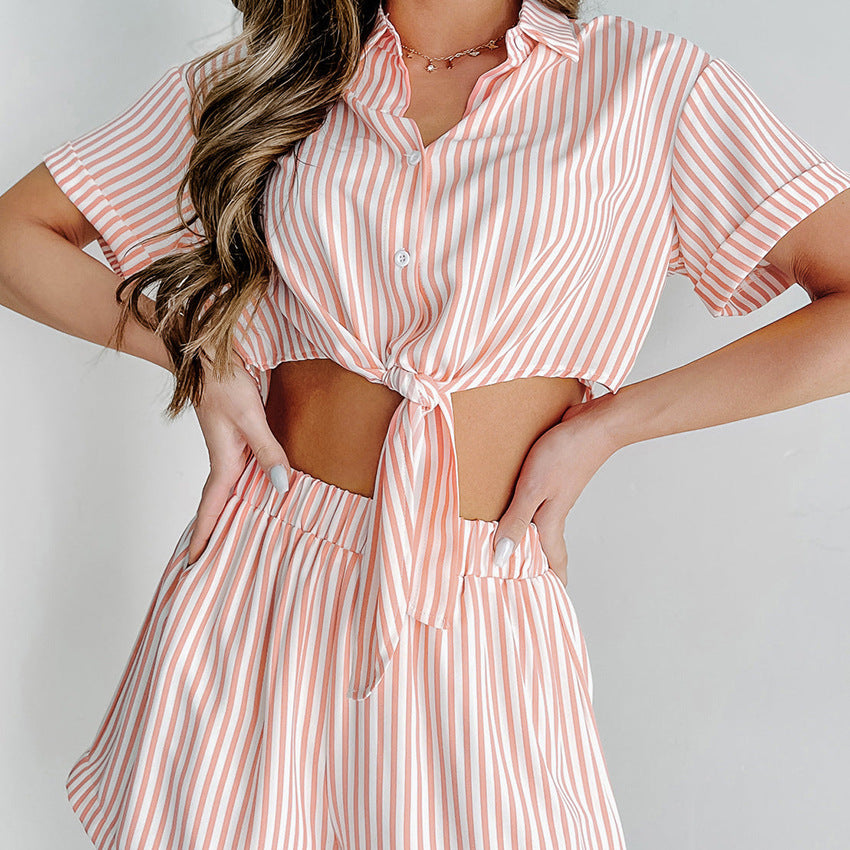 Fashionable Breathable Lightweight Loose-fitting Womens Two-piece Pajama Set